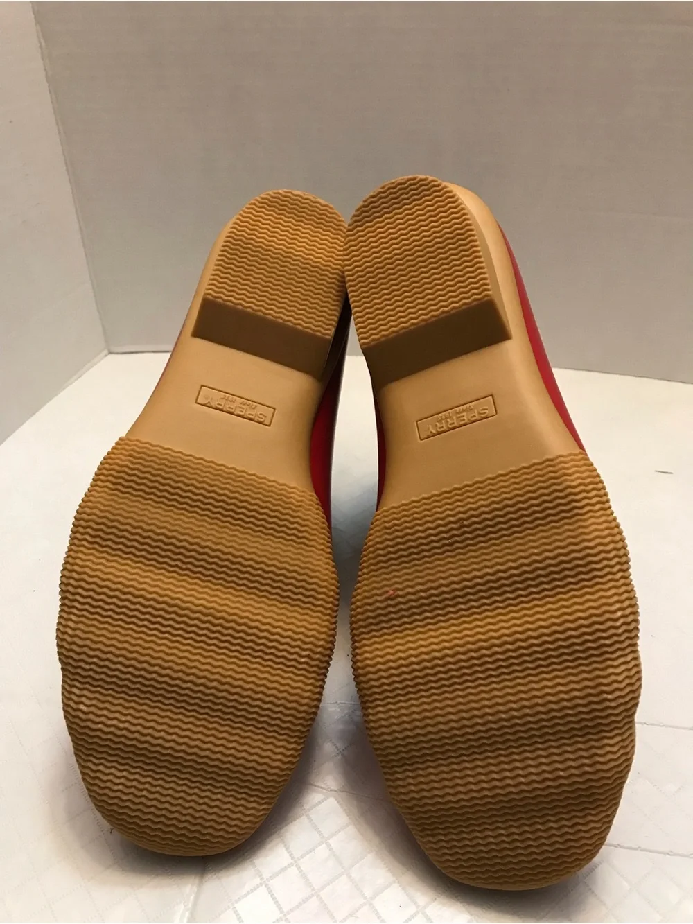 Sperry Red and Brown Waterproof Lace-Up Rain Boots